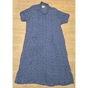 April Too OS Dress By April Cornell Blue Floral Vintage April Too! One Size